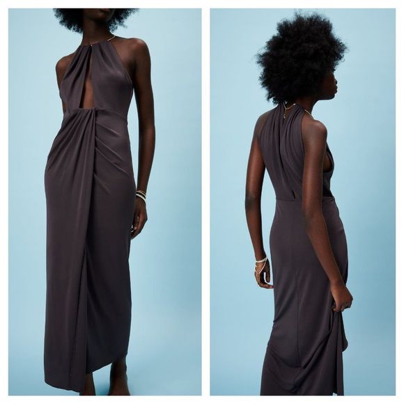 ZARA LONG HALTER DRESS LIMITED EDITION - Picture 3 of 13